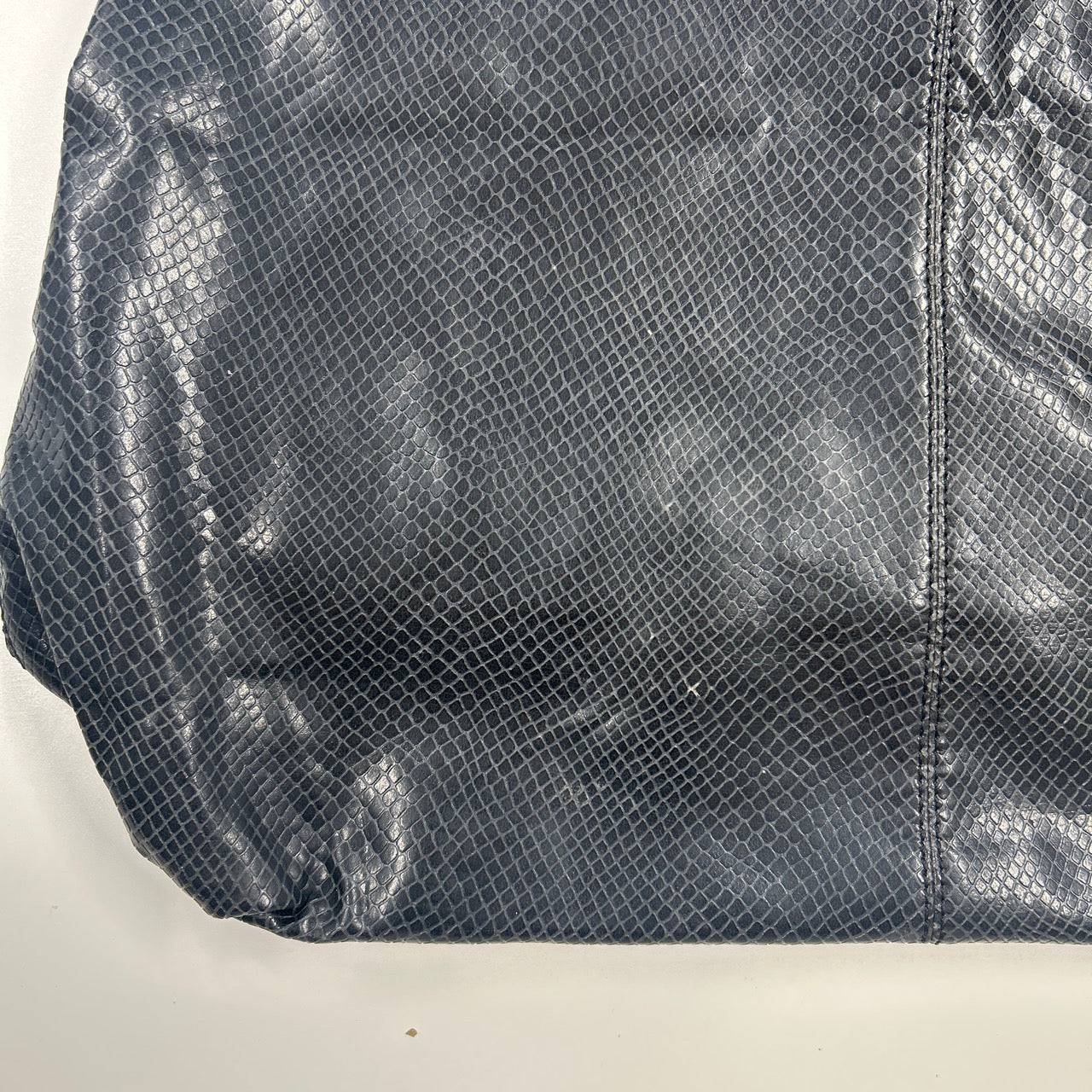 charcoal black faux leather croc effect shoulder bag