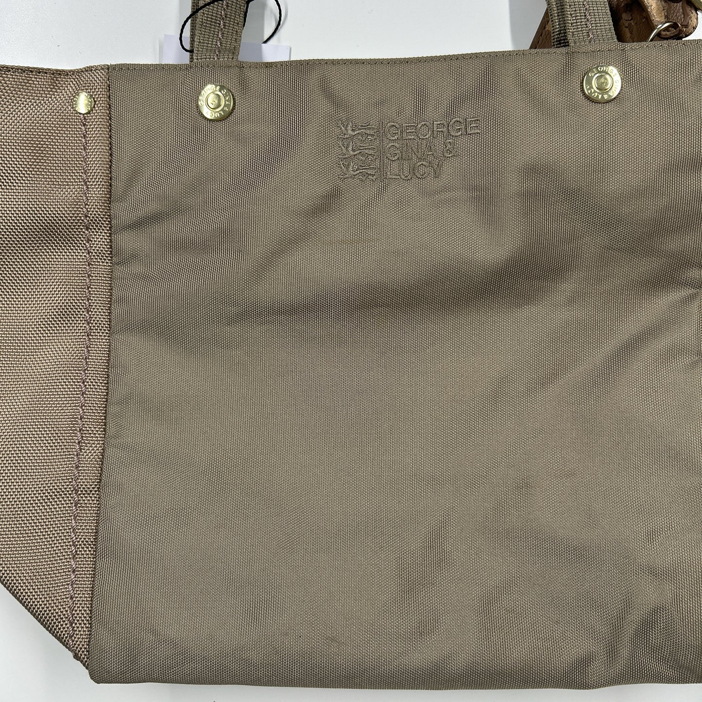 tanned and pink stitching Rich and Liz George Gina and Lucy shoulder bag