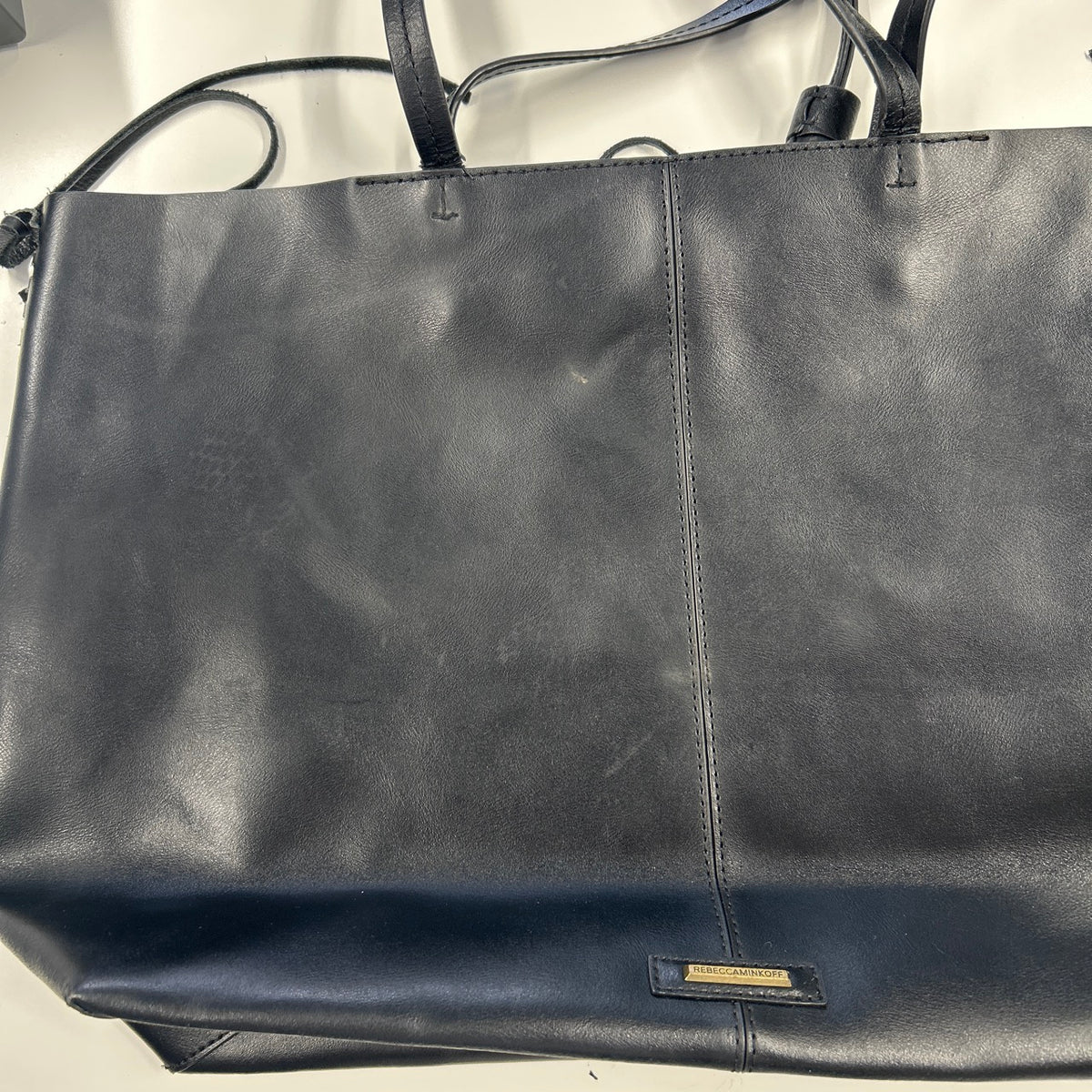 black studded eyelet large faux leather shoulder bag