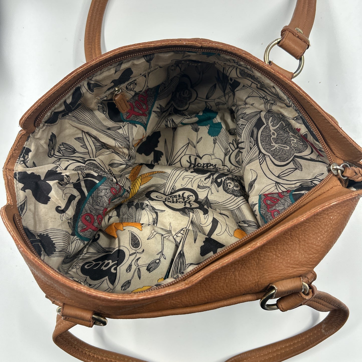 brown buckle leather shoulder bag