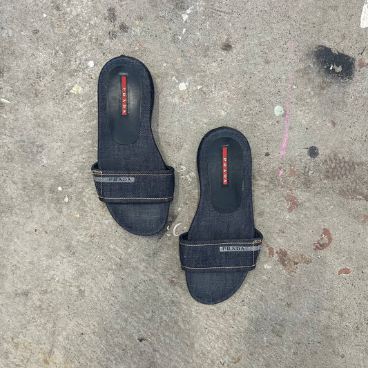 prada sport denim sandals