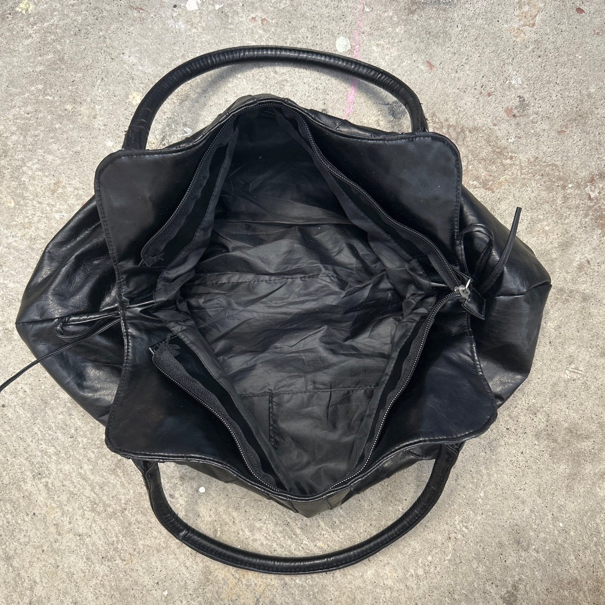 black pleated faux leather bows shoulder bag