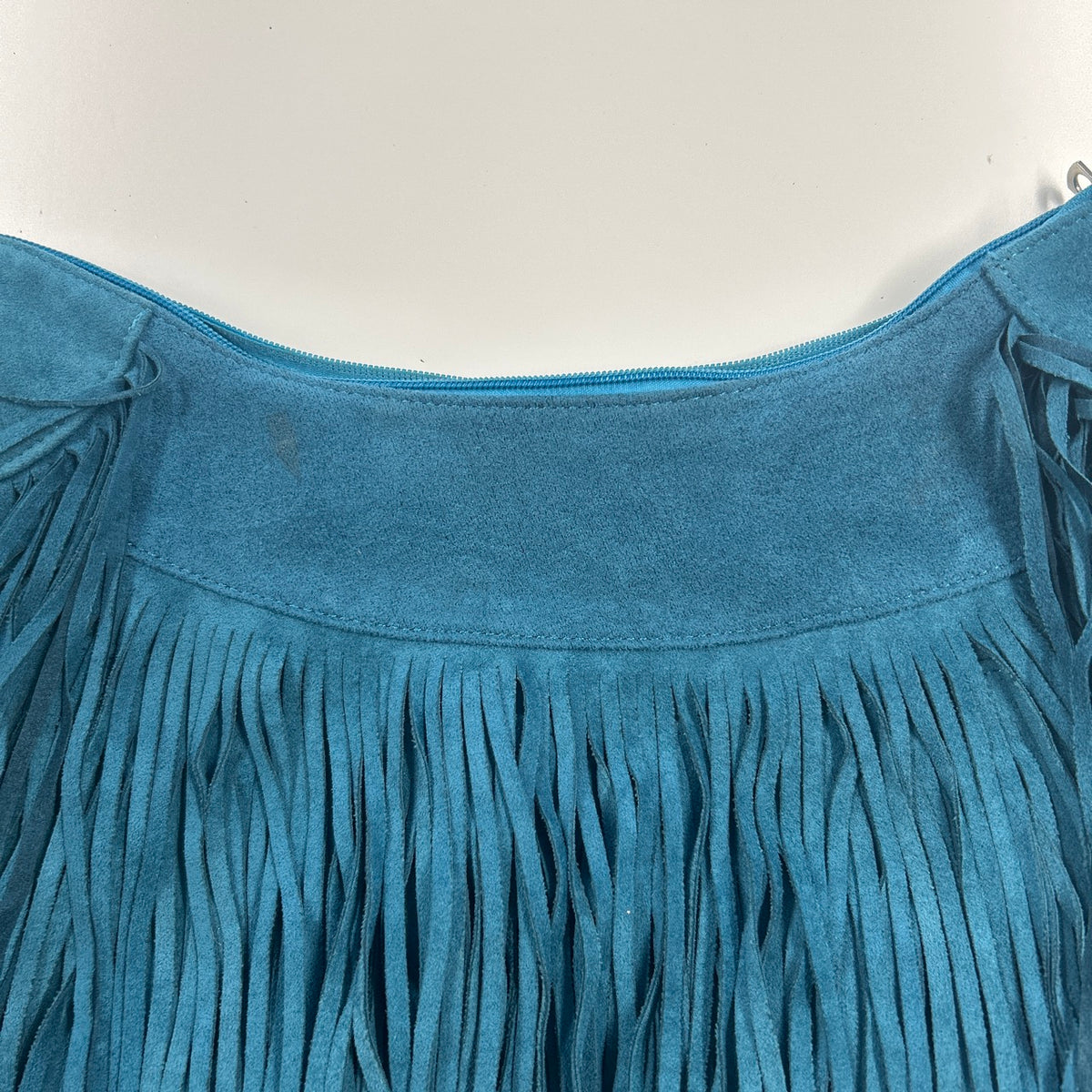 teal blue fringe festival shoulder bag