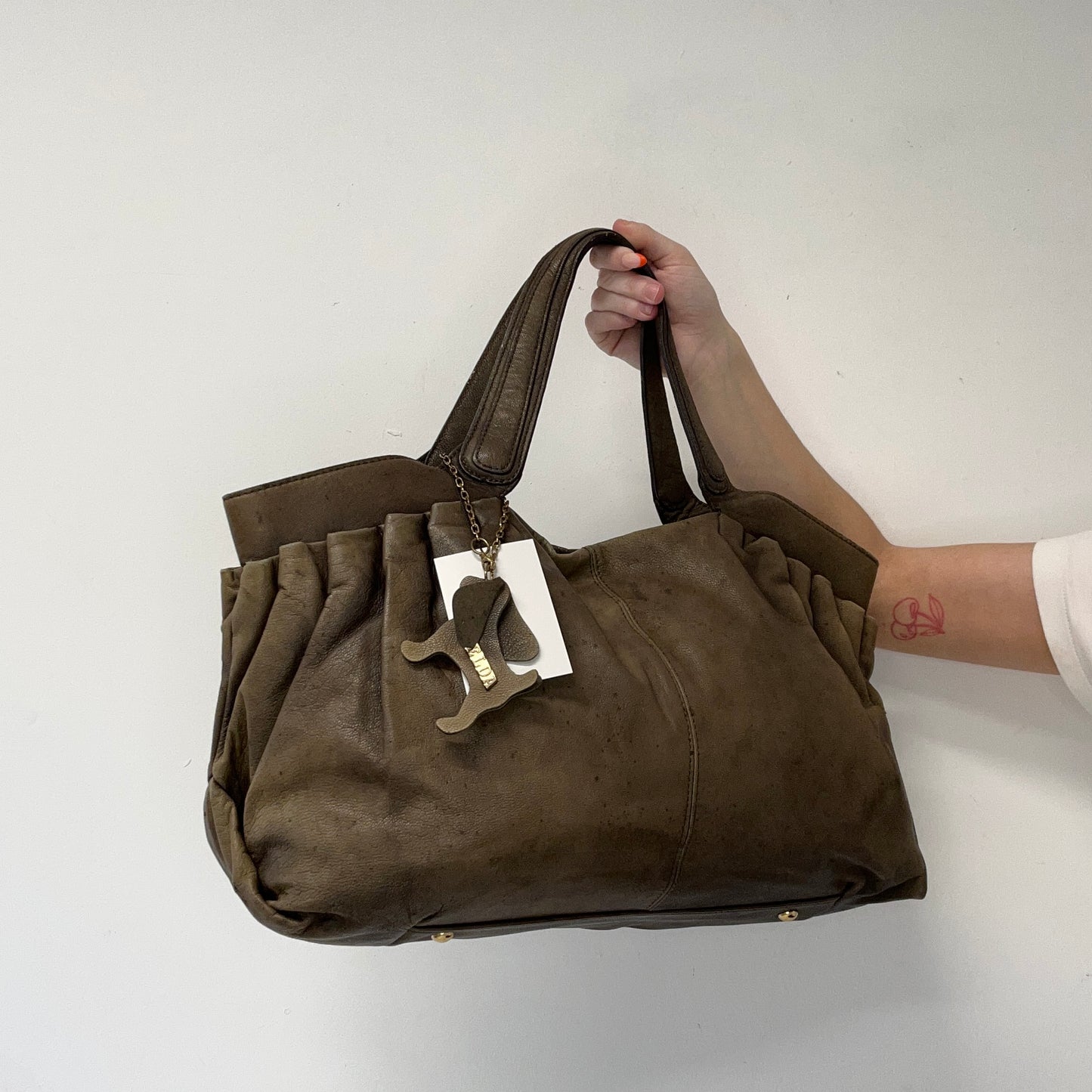 brown genuine leather shoulder bag