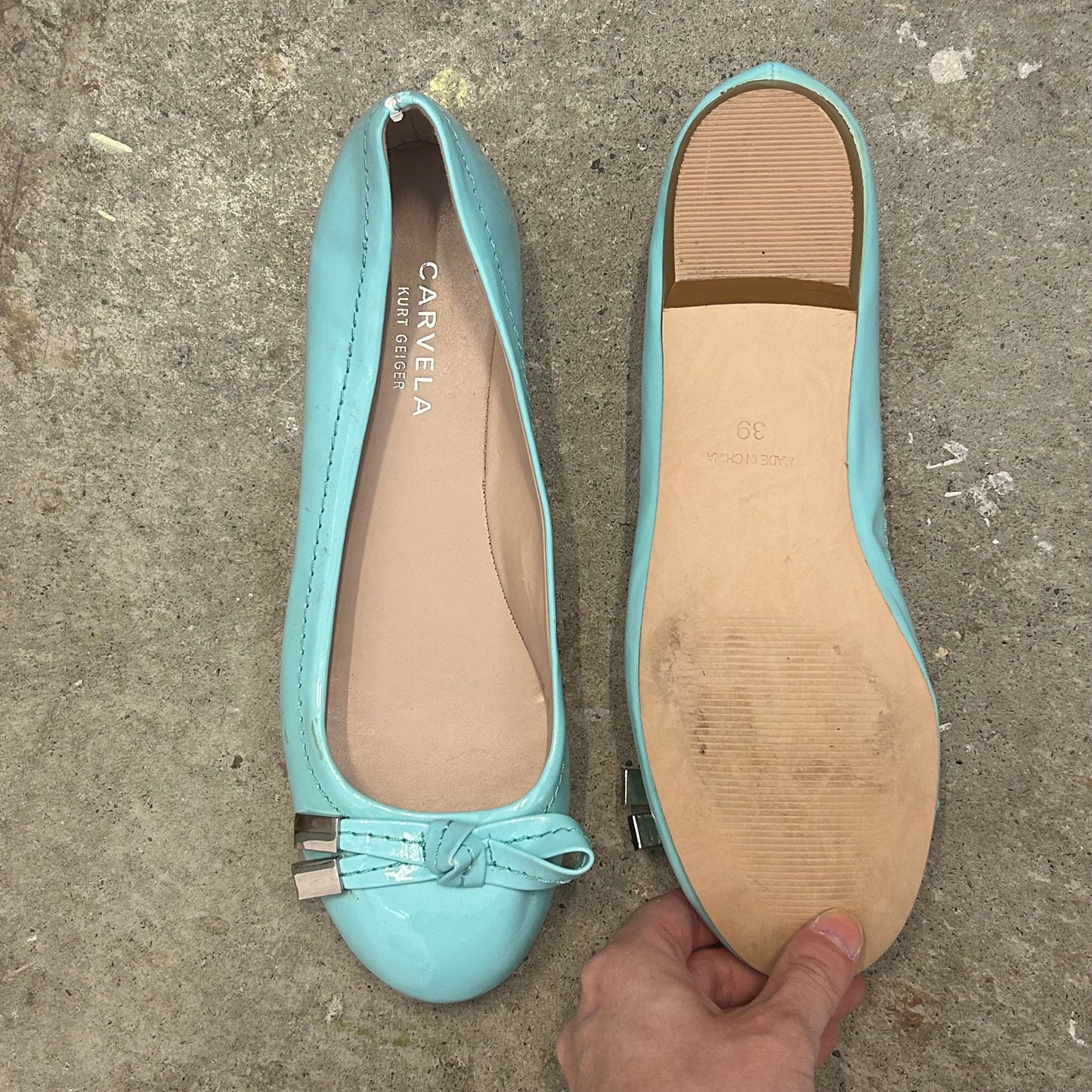 bright blue kurt geiger ballet flats