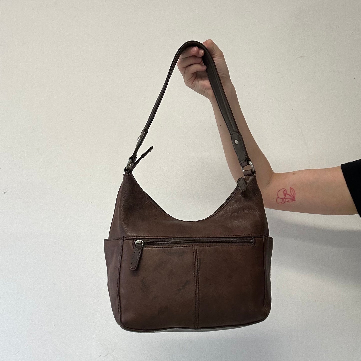 brown genuine leather shoulder bag