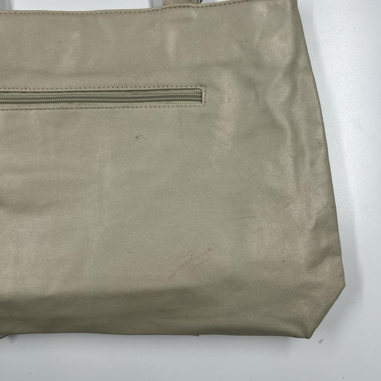 cream metallic pleated ruffled shoulder bag