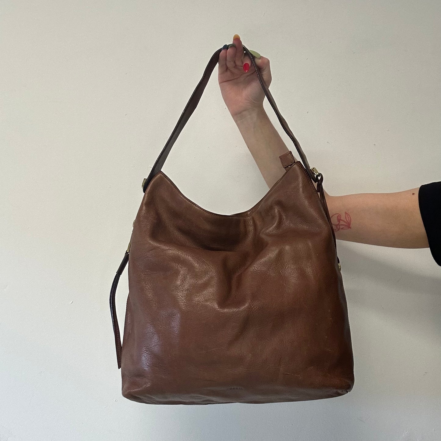 brown genuine leather shoulder bag