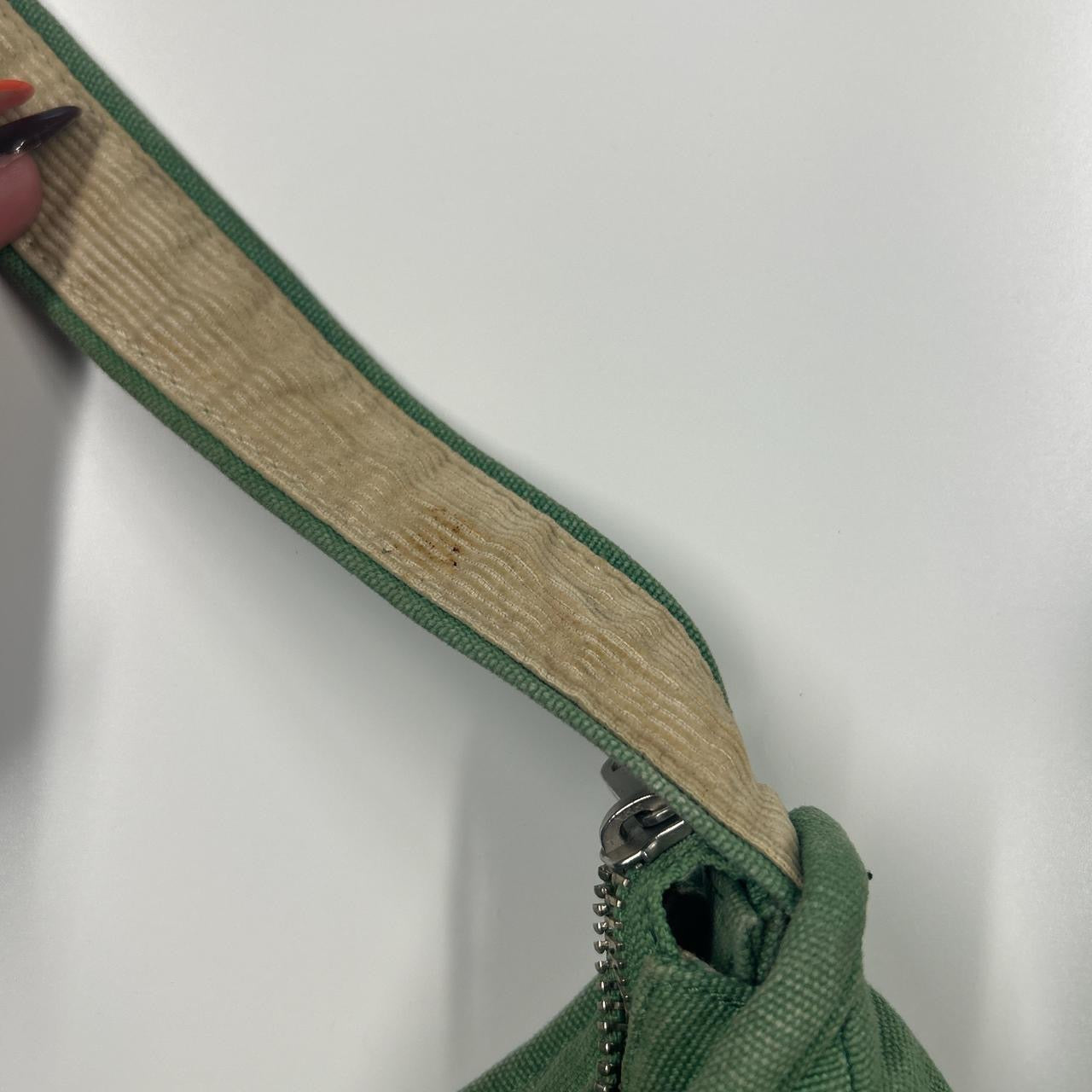green and cream small shoulder bag