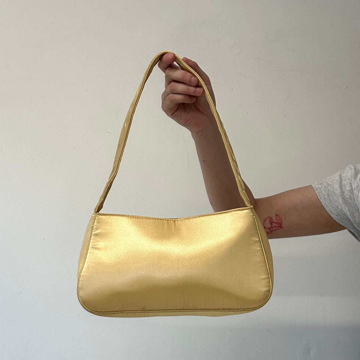 butter yellow sequin shoulder bag