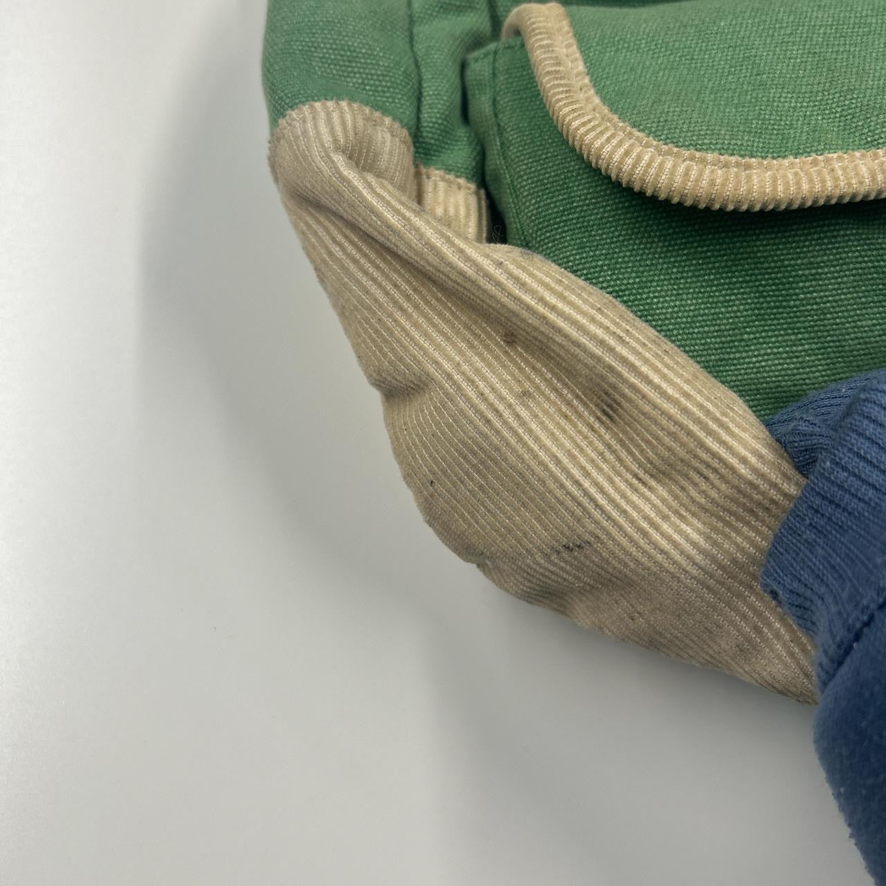 green and cream small shoulder bag