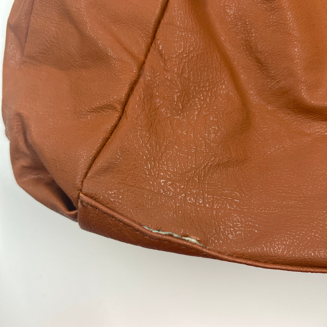 brown buckle faux leather shoulder bag