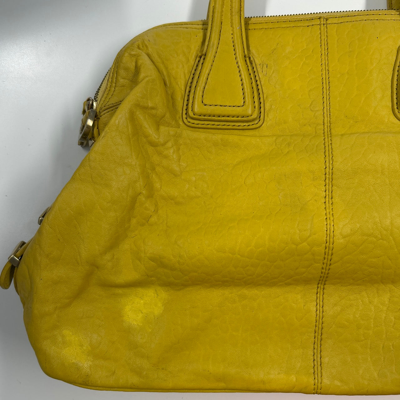 yellow genuine leather hand bag