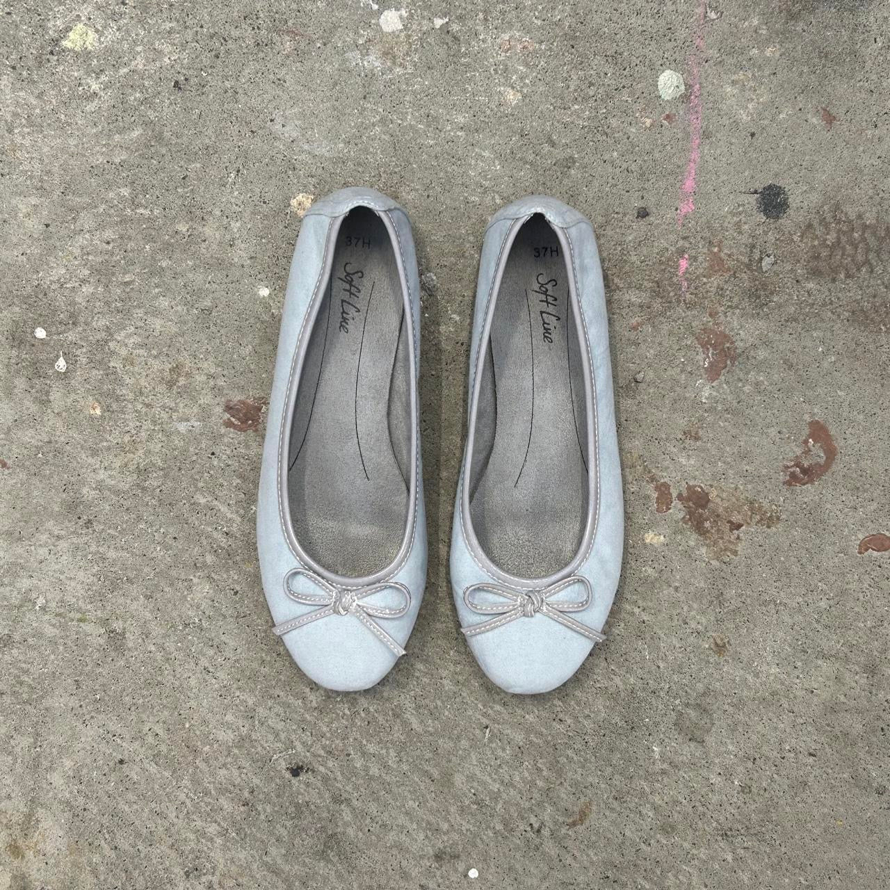 baby blue soft ballet pumps