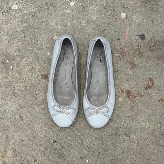 baby blue soft ballet pumps