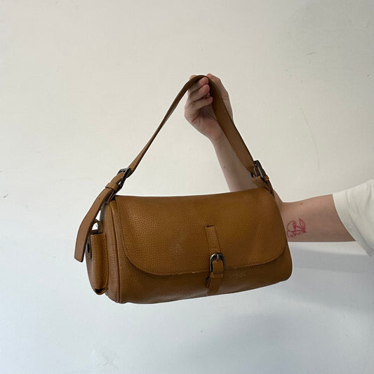brown faux leather shoulder bag