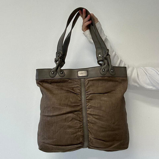 brown leather simply vera vera wang ruched shoulder bag