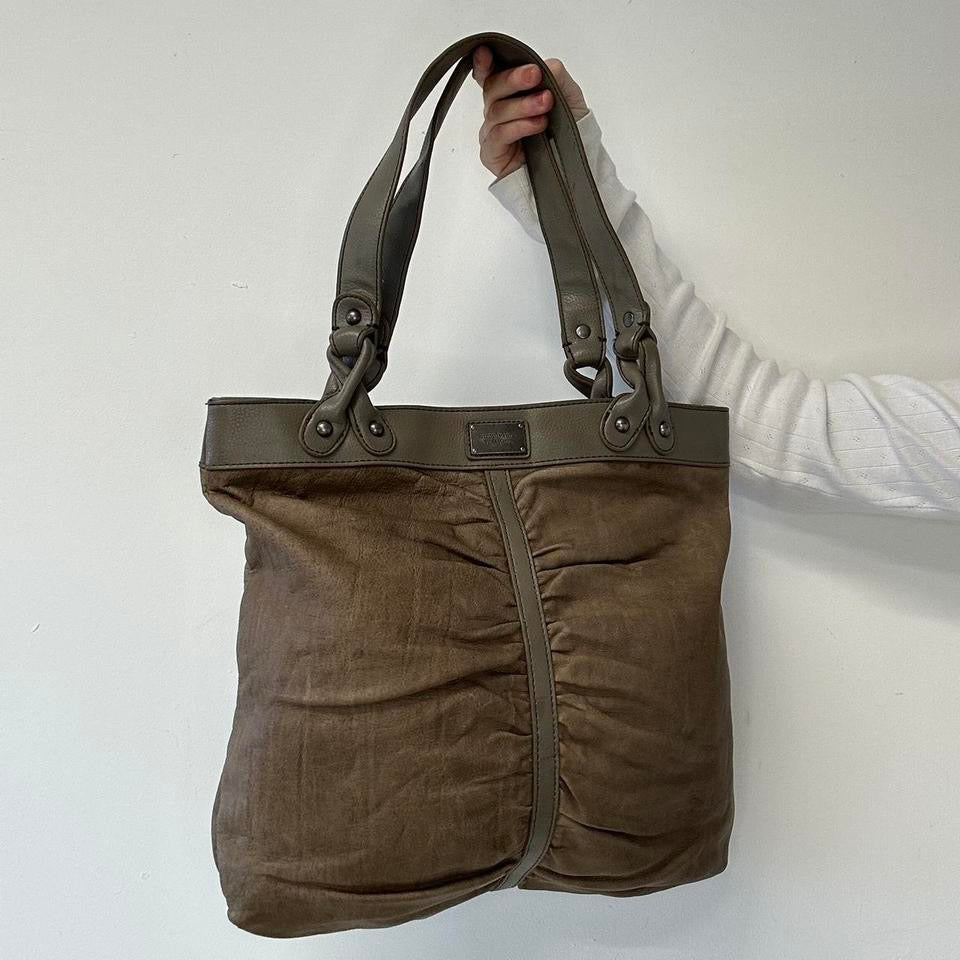brown leather simply vera vera wang ruched shoulder bag