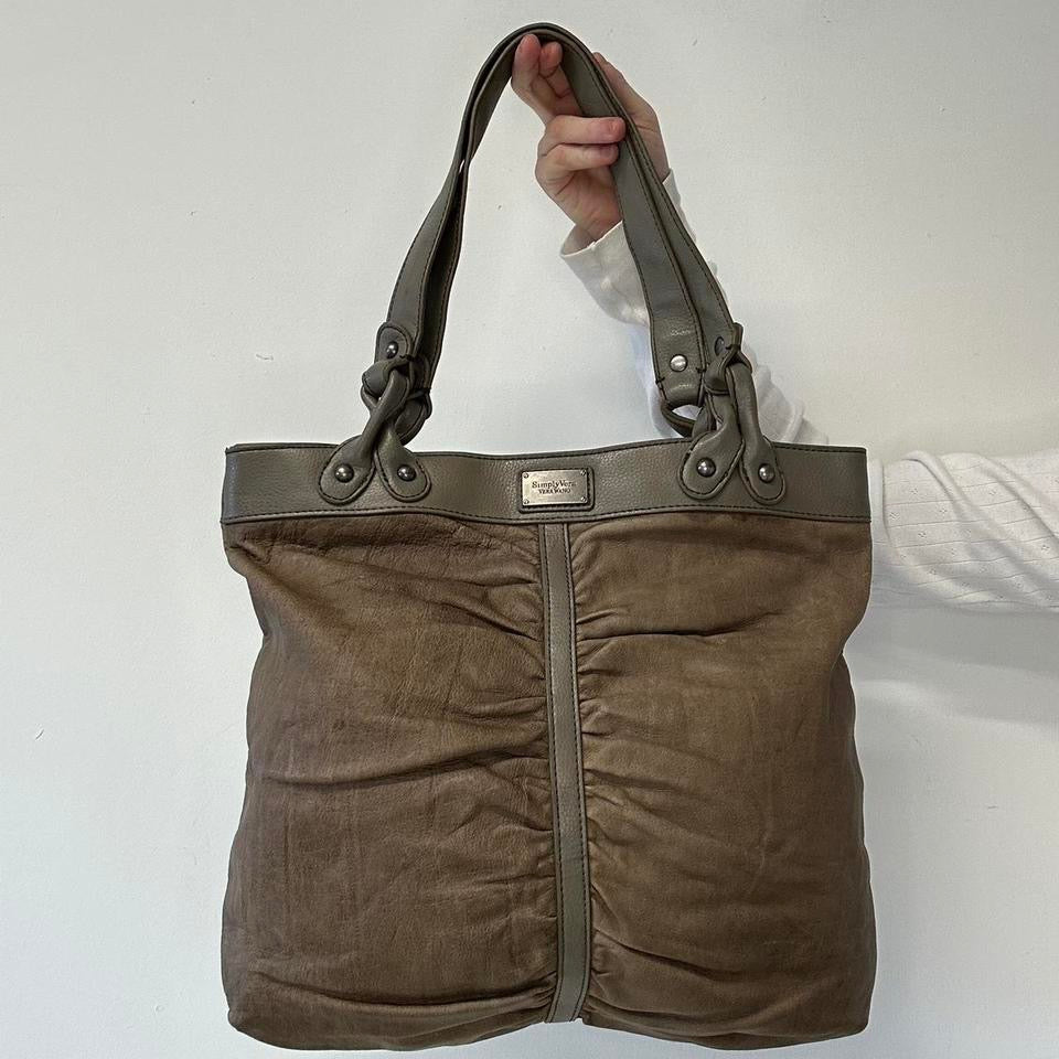 brown leather simply vera vera wang ruched shoulder bag